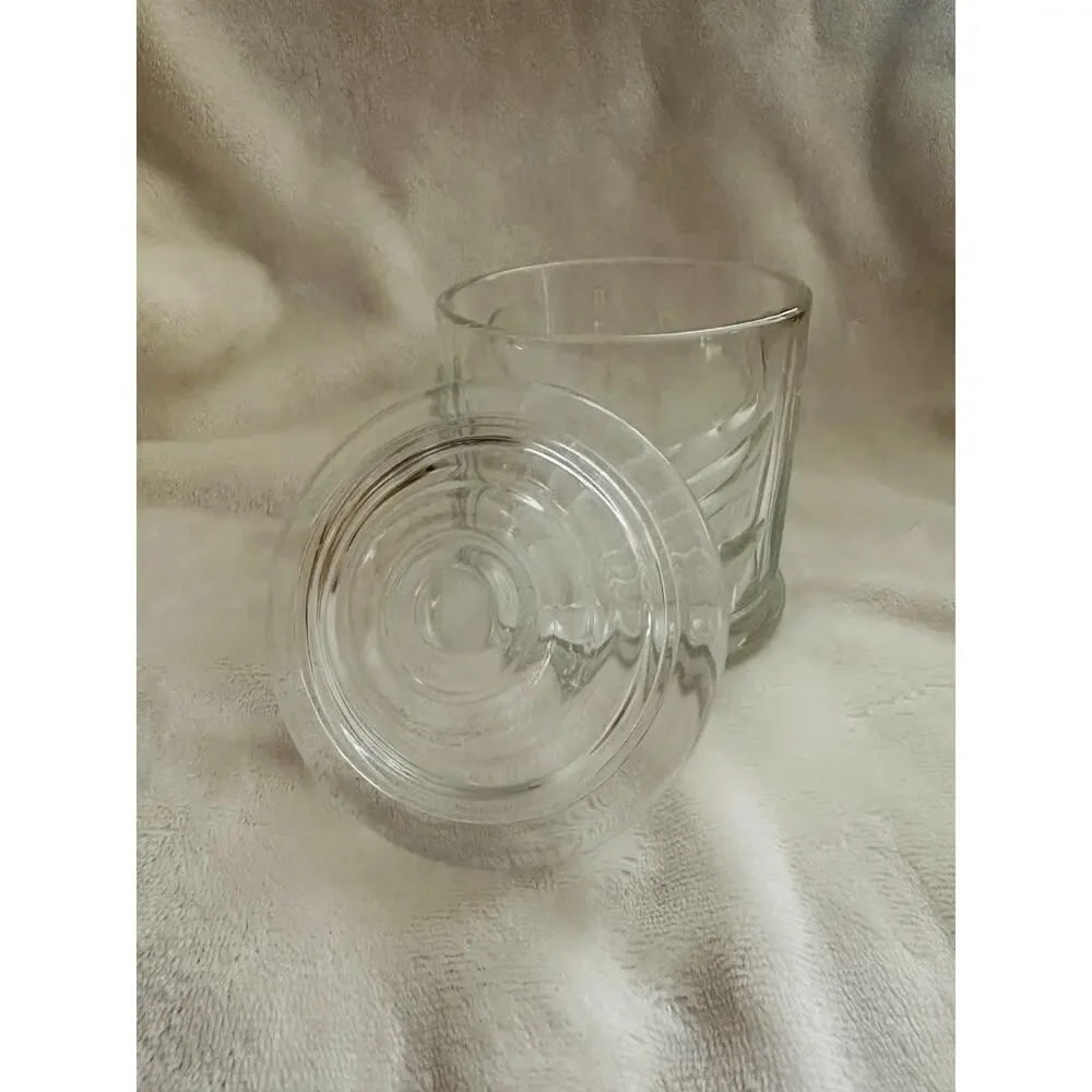Gloria Vanderbilt Swan Glass Jar with Lid for TELEFLORA Embossed Signed Clear